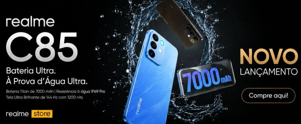 Realme C85 novo lançamento - até 18x no boleto